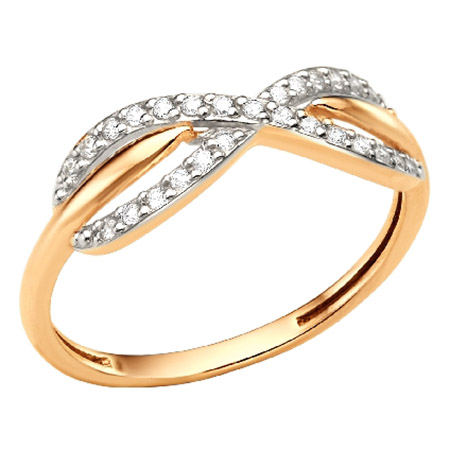 Кольцо, золото, фианит, 000891-4102